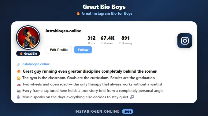 Great Instagram Bio for Boys
